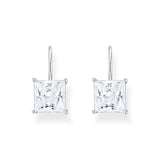 THOMAS SABO Earrings with square stone pendant in white silver TH2289