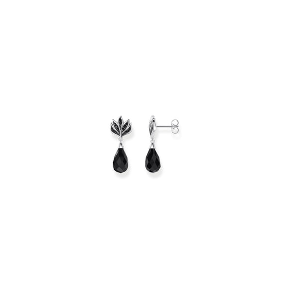 THOMAS SABO Blackened ear studs with drop-shaped TH2294BCZ