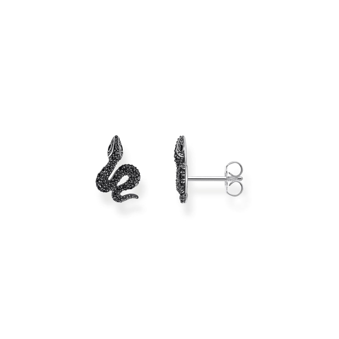 THOMAS SABO Snake small ear studs with black zirconia TH2298