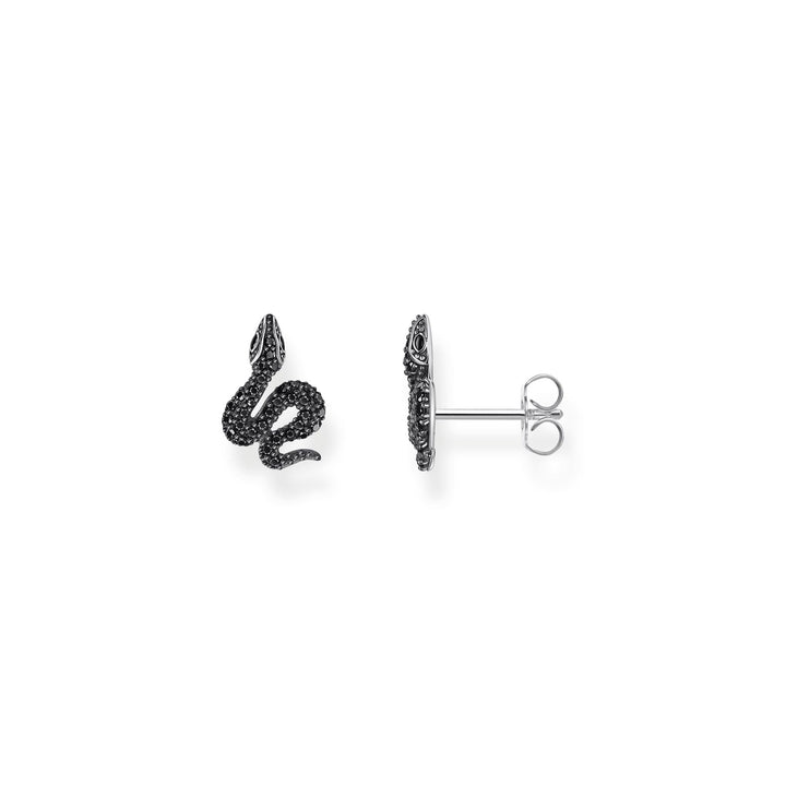 THOMAS SABO Snake small ear studs with black zirconia TH2298