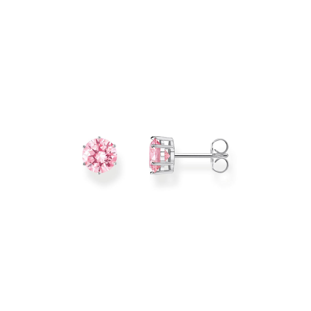 THOMAS SABO Ear studs with big, pink zirconia TH2300P