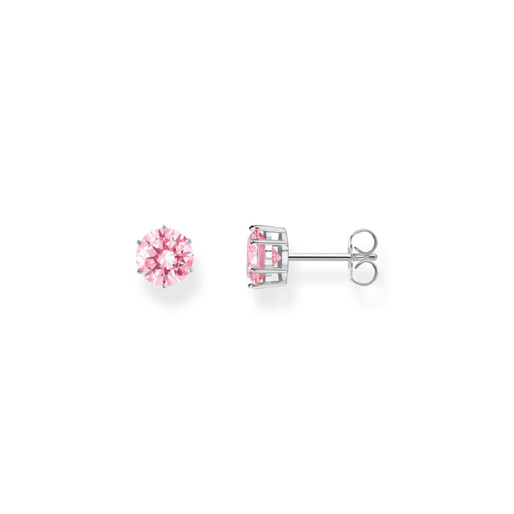 THOMAS SABO Ear studs with big, pink zirconia TH2300P