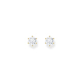 THOMAS SABO Gold Ear studs with big, white zirconia TH2300Y