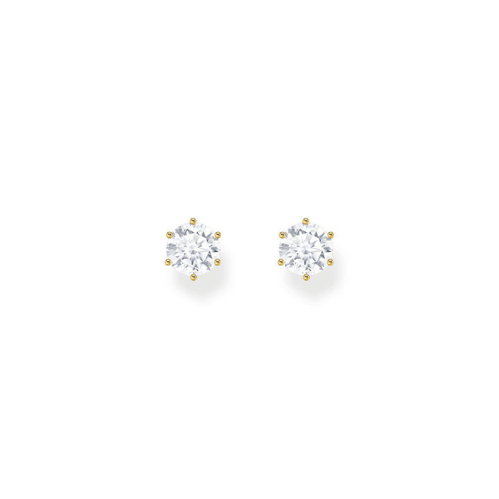 THOMAS SABO Gold Ear studs with white zirconia in brilliant cut TH2301Y