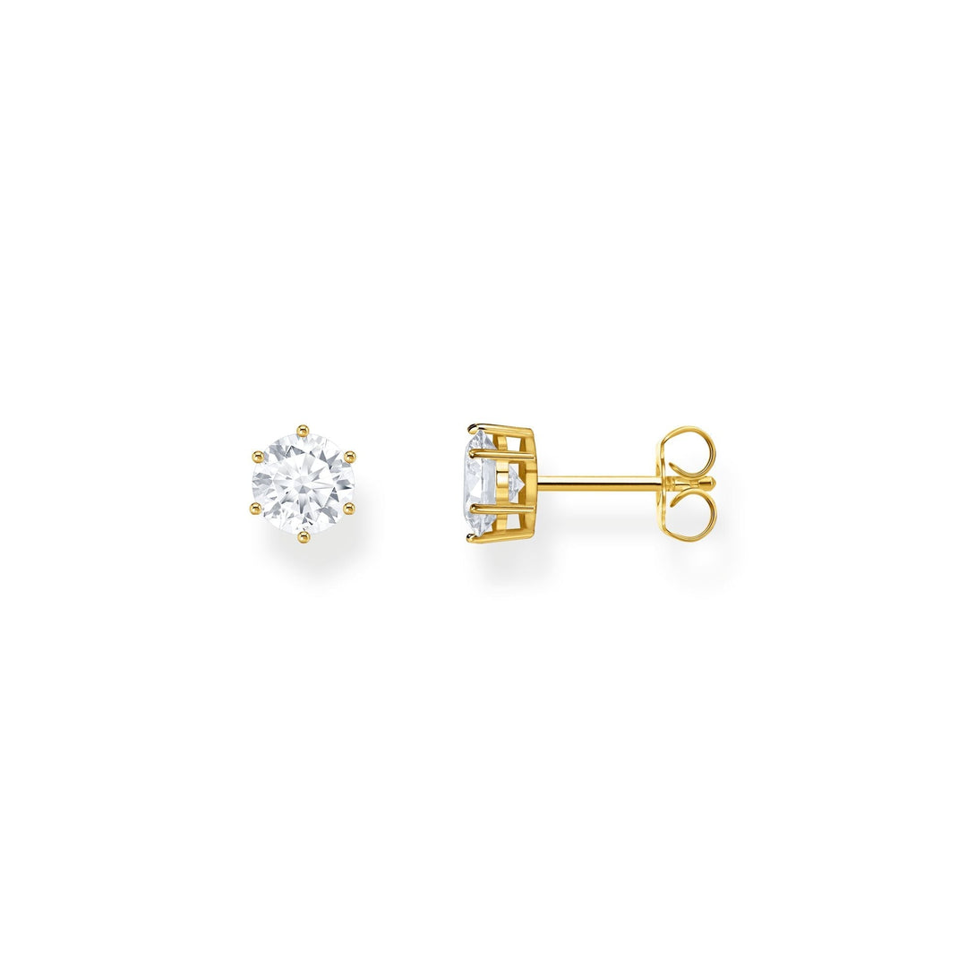 THOMAS SABO Gold Ear studs with white zirconia in brilliant cut TH2301Y