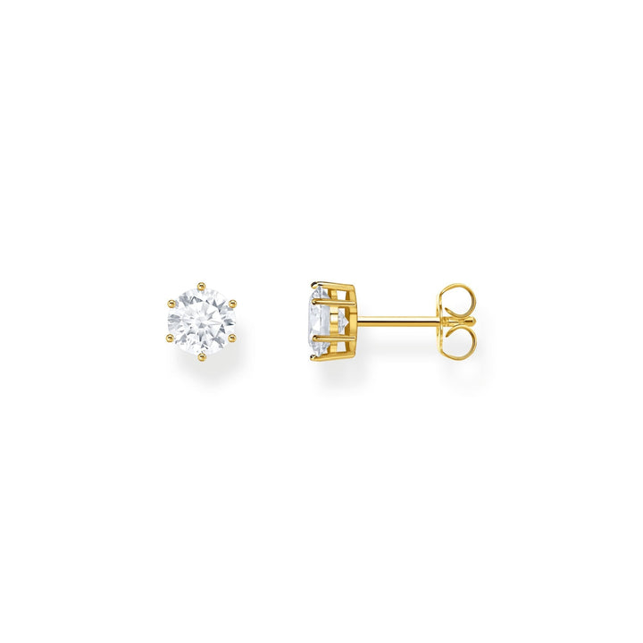 THOMAS SABO Gold Ear studs with white zirconia in brilliant cut TH2301Y