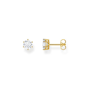 THOMAS SABO Gold Ear studs with white zirconia in brilliant cut TH2301Y