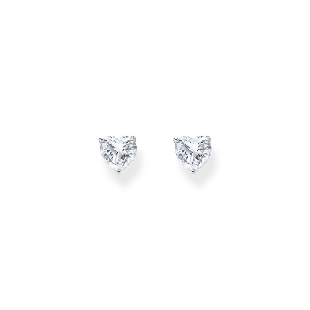 THOMAS SABO Ear studs heart-shaped with white zirconia TH2306