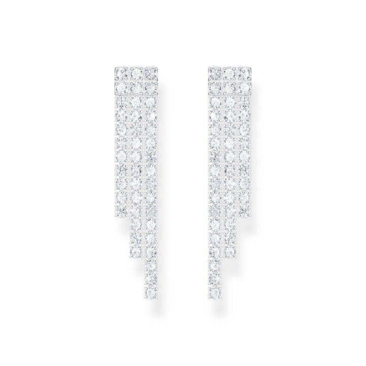 THOMAS SABO Earrings in waterfall design with white zirconia TH2309