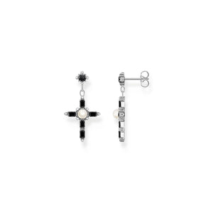 THOMAS SABO Romance Earrings Black Cross TH2312BCZ