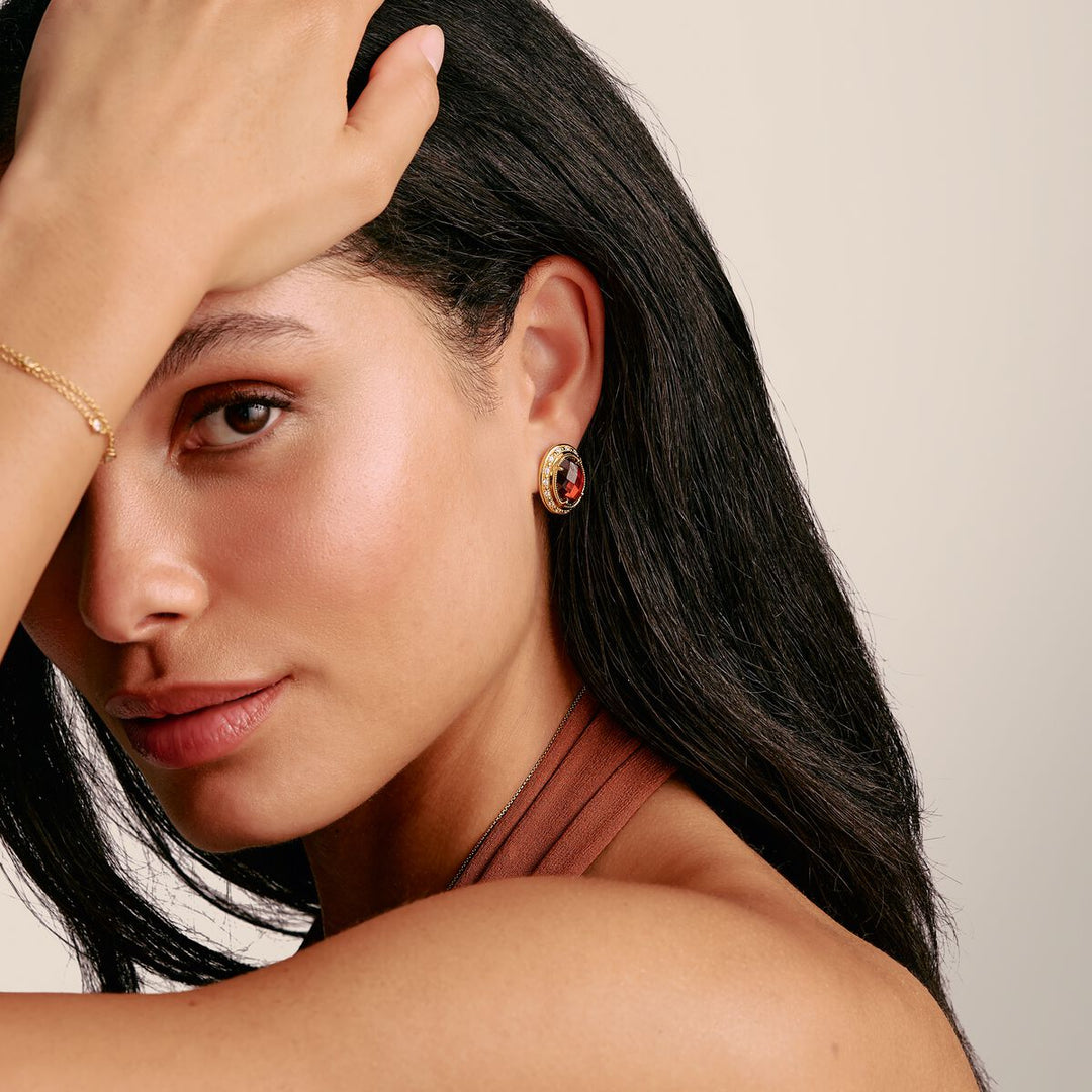 THOMAS SABO Clip Earrings with Red Stones TH2331REY