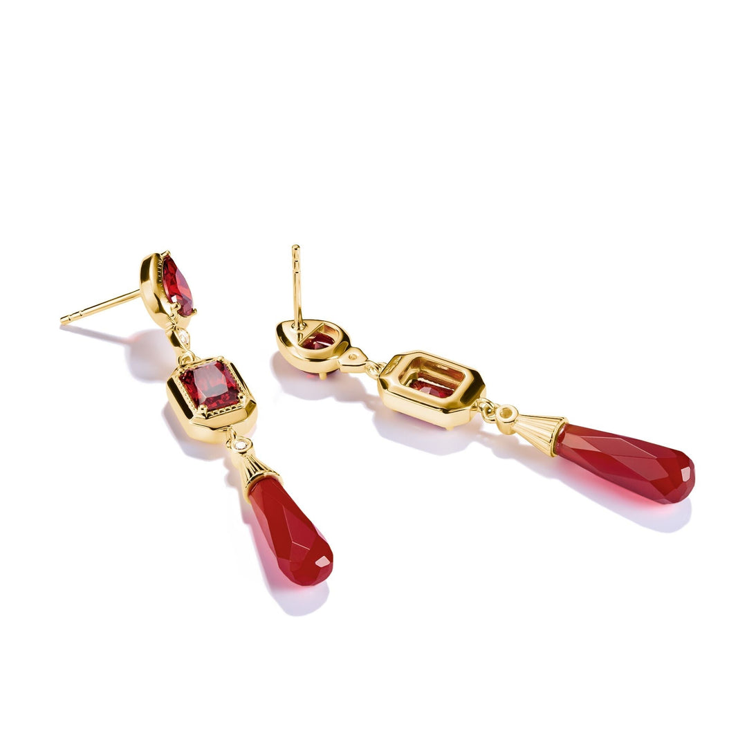 THOMAS SABO Elyndra Earrings with Red Stones TH2332REY