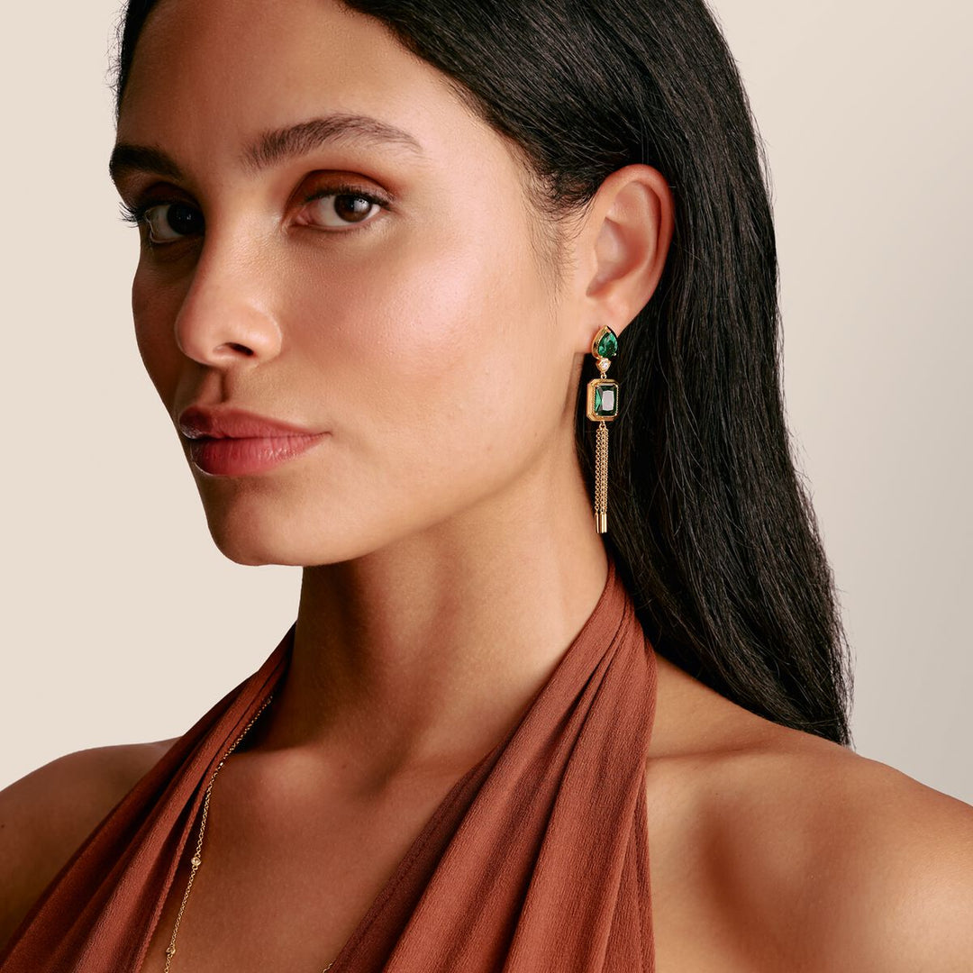 THOMAS SABO Earrings with Green Stones TH2336GRY