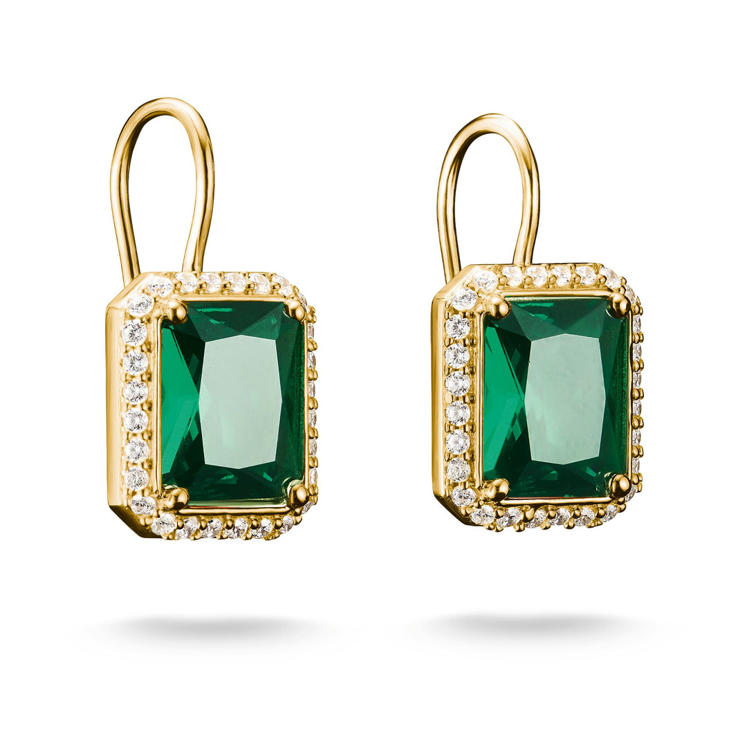 THOMAS SABO Earrings with Green Octagonal Stones TH2338GRY