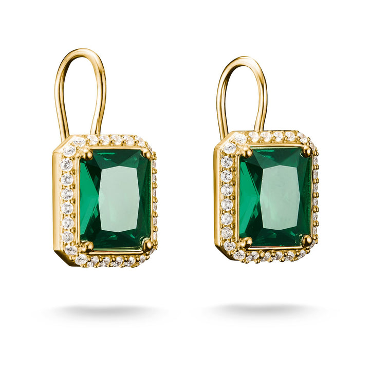 THOMAS SABO Earrings with Green Octagonal Stones TH2338GRY