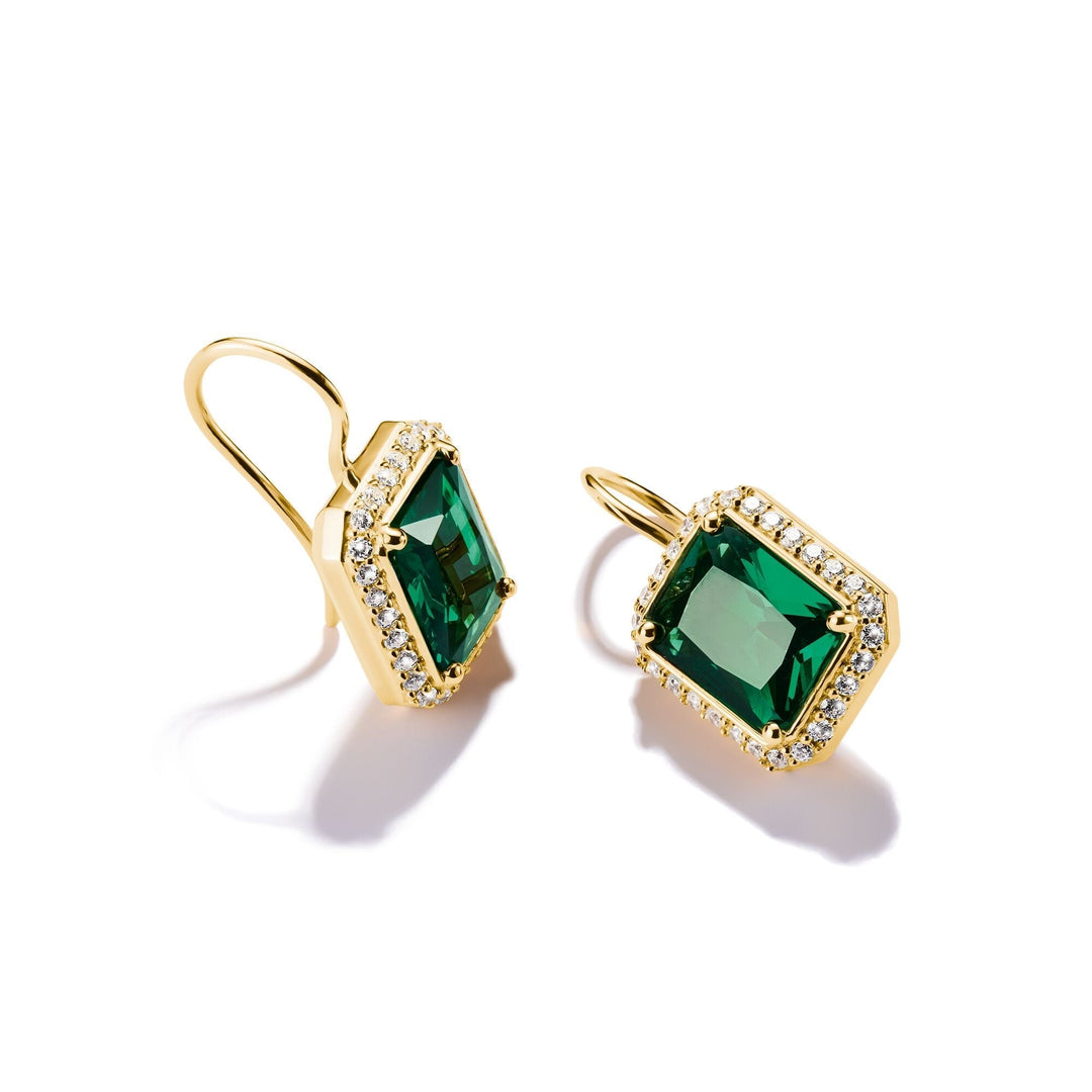 THOMAS SABO Earrings with Green Octagonal Stones TH2338GRY