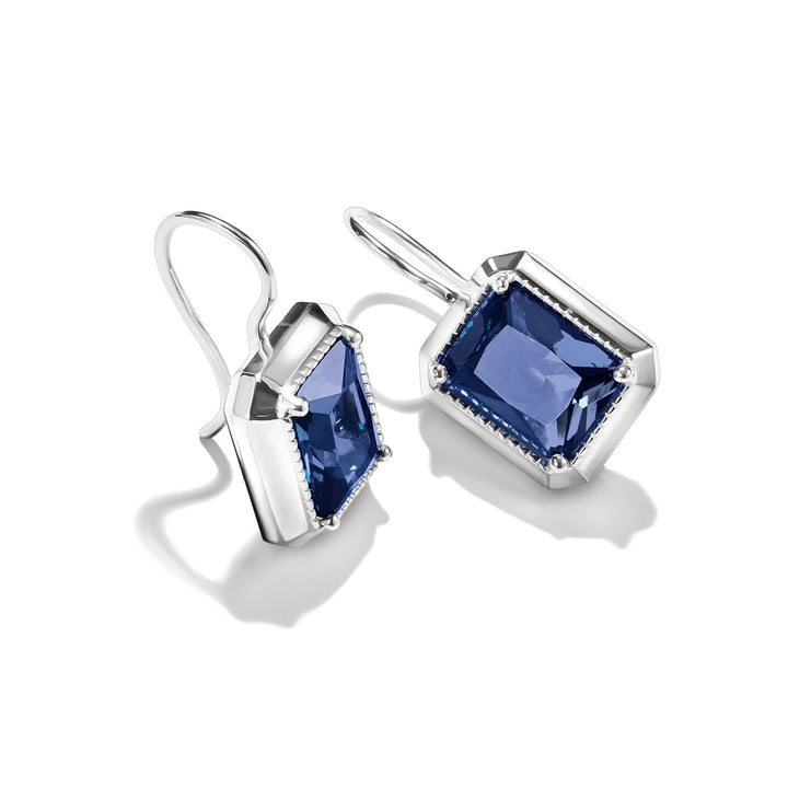 THOMAS SABO Earrings with Nanocrystal in Octagon Cut TH2339BLU