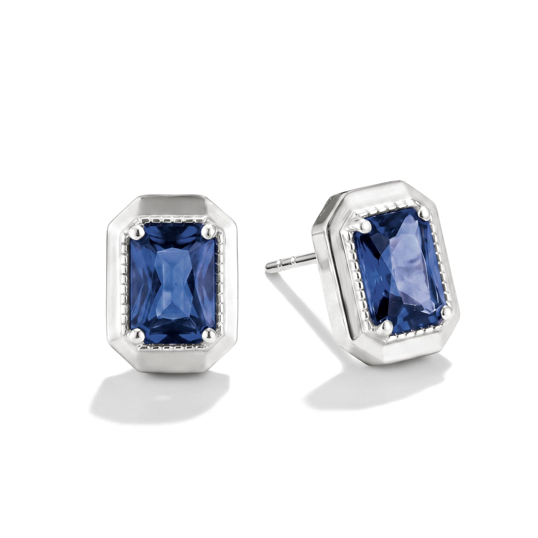 THOMAS SABO Ear Studs with Nanocrystal in Octagon Cut TH2353BLU