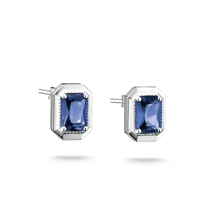 THOMAS SABO Ear Studs with Nanocrystal in Octagon Cut TH2353BLU