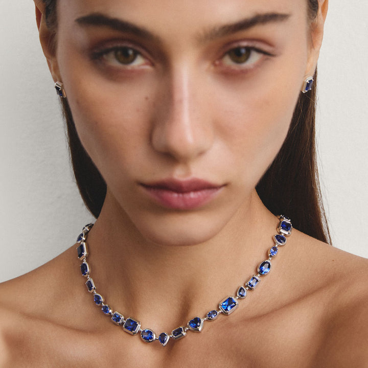 THOMAS SABO Ear Studs with Nanocrystal in Octagon Cut TH2353BLU