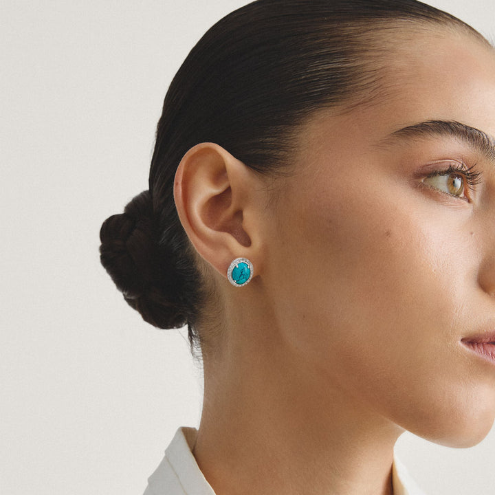 THOMAS SABO Ear Studs with Imitation Turquoise and Zirconia TH2354TU