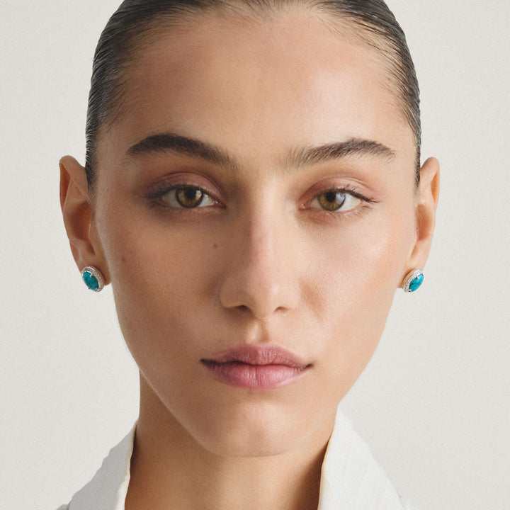 THOMAS SABO Ear Studs with Imitation Turquoise and Zirconia TH2354TU