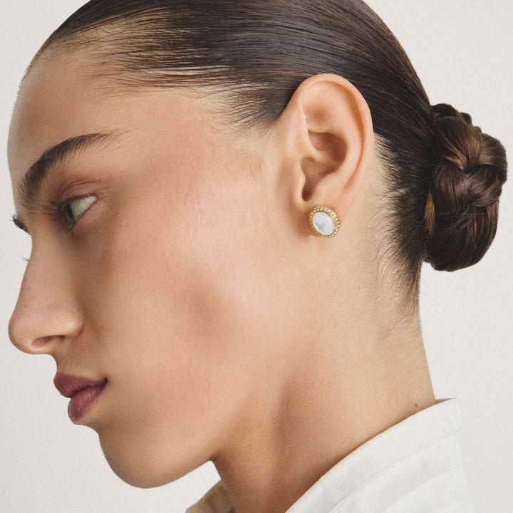 THOMAS SABO Ear studs mother-of-pearl with zirconia TH2354MY