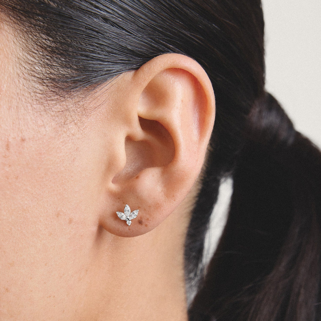 Thomas Sabo Stud earrings flower with zirconia in teardrop shape TH2371