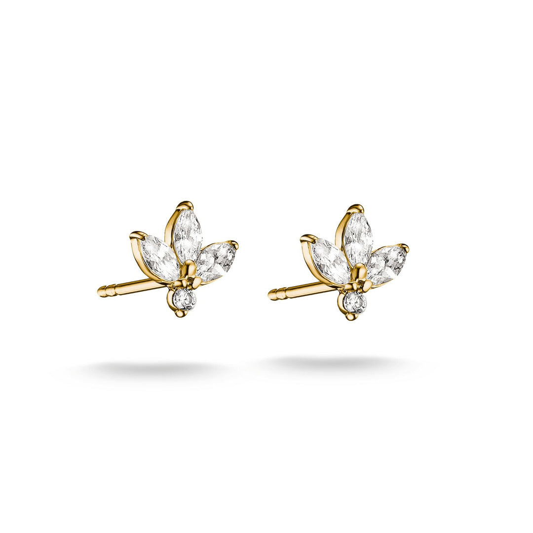 Thomas Sabo Stud earrings flower with zirconia in teardrop shape TH2371MY