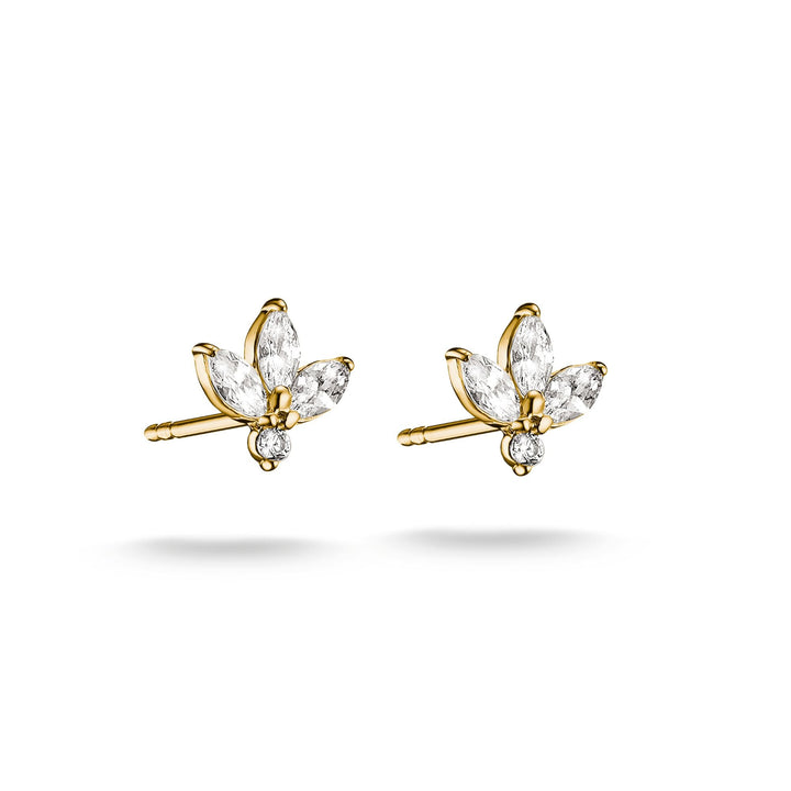 Thomas Sabo Stud earrings flower with zirconia in teardrop shape TH2371MY