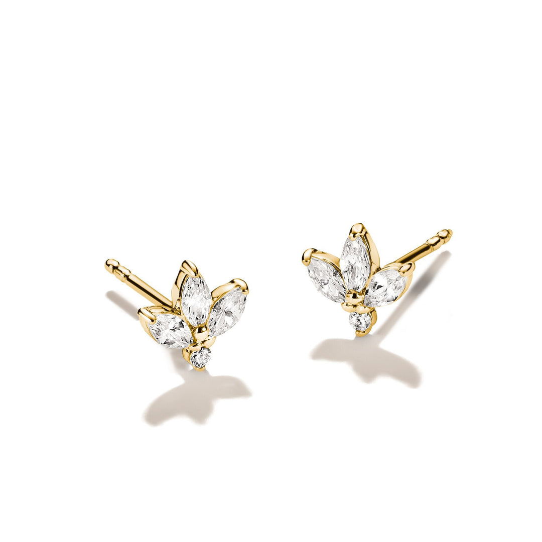 Thomas Sabo Stud earrings flower with zirconia in teardrop shape TH2371MY