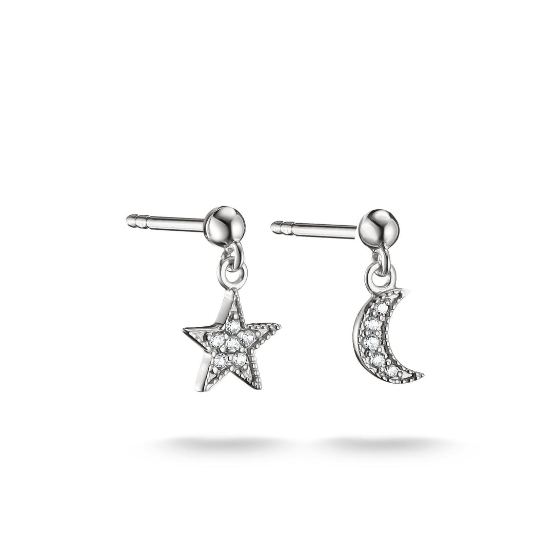 Thomas Sabo Stud earrings moon and star with zirconia TH2374