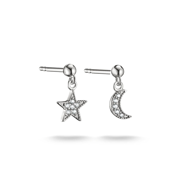 Thomas Sabo Stud earrings moon and star with zirconia TH2374