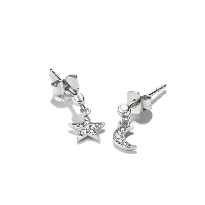 Thomas Sabo Stud earrings moon and star with zirconia TH2374