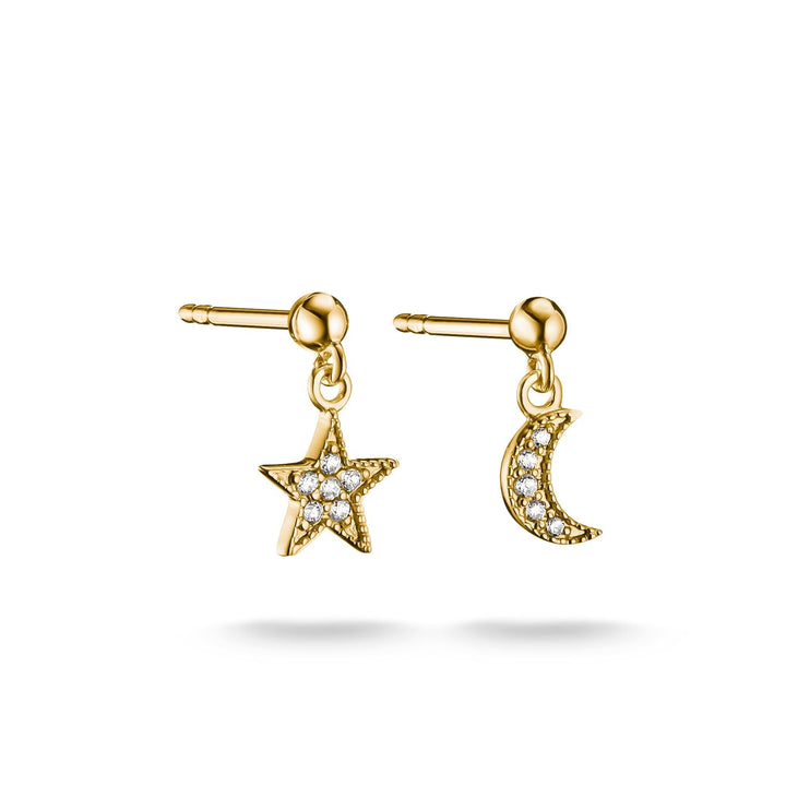 Thomas Sabo Stud earrings moon and star with zirconia Th2374MY