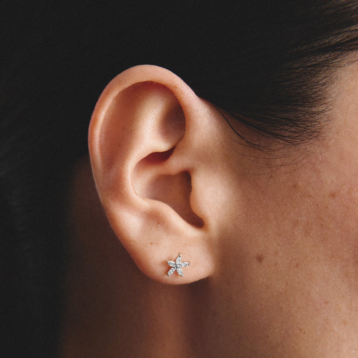 Thomas Sabo Stud earrings flower with zirconia TH2376