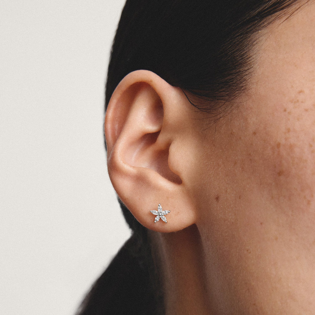 Thomas Sabo Stud earrings flower with zirconia TH2376