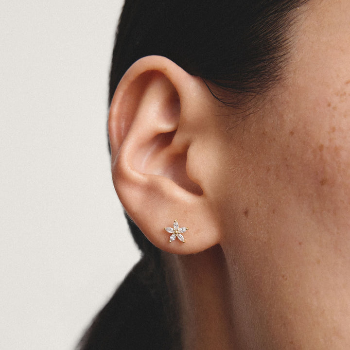 Thomas Sabo Stud earrings flower with zirconia TH2376MY