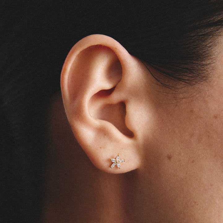 Thomas Sabo Stud earrings flower with zirconia TH2376MY
