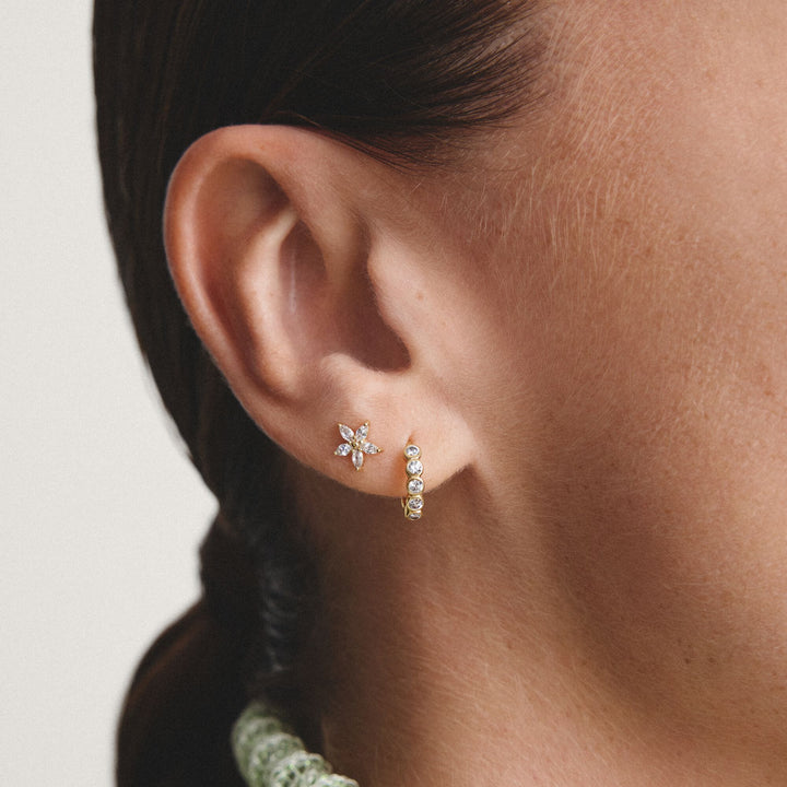 Thomas Sabo Stud earrings flower with zirconia TH2376MY