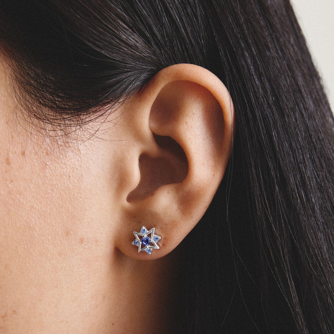 Thomas Sabo Stud earrings star with blue stones TH2380BLU