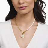 THOMAS SABO Golden Necklace with Freshwater Pearls and Zirconia TKE2193WHY