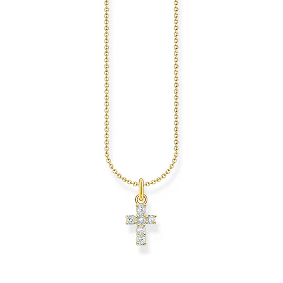 THOMAS SABO CROSS PENDANT NECKLACE with White Zirconia TKE2226Y