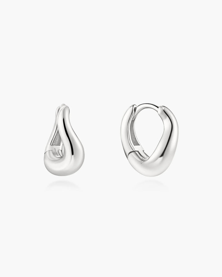 Ania Haie Silver Wave Huggie Hoop Earrings E079-11H