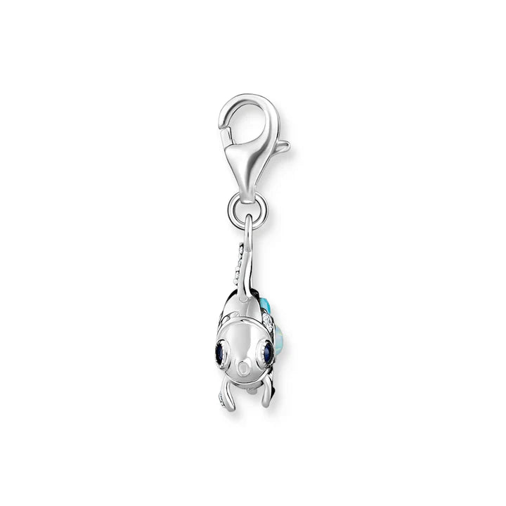 Thomas Sabo Charm Pendant Fish with Blue Stones Silver
