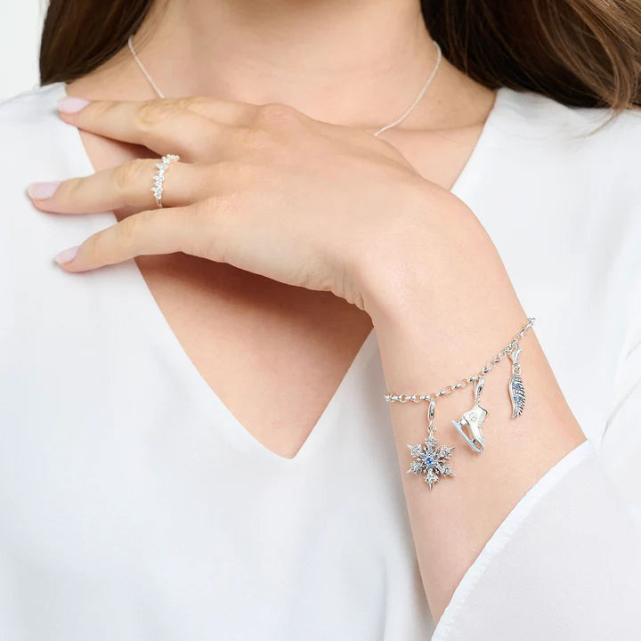 Thomas Sabo Charm pendant snowflake with blue stones silver