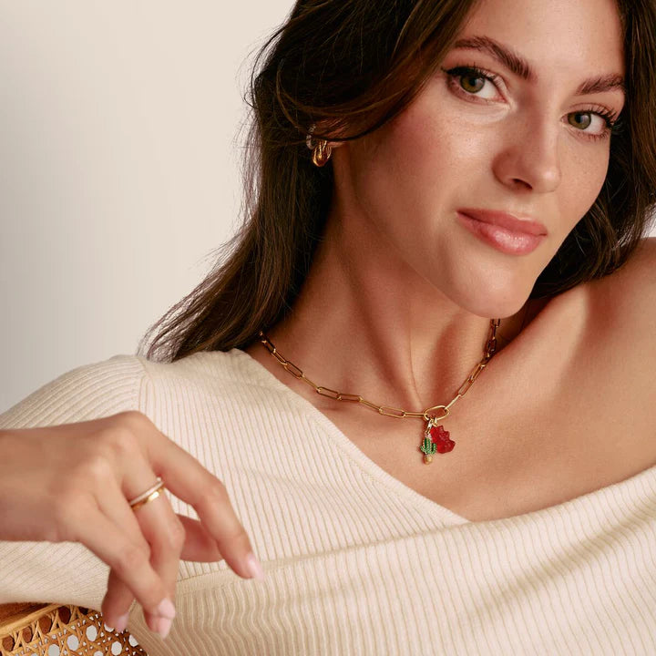 THOMAS SABO Connect Charm Goldbear in red