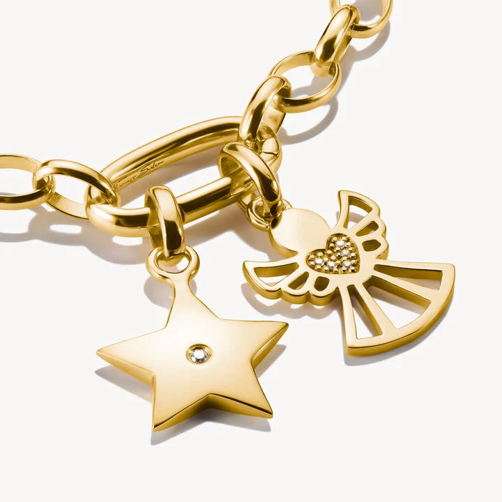 THOMAS SABO Connect Charm star with white stone in Gold