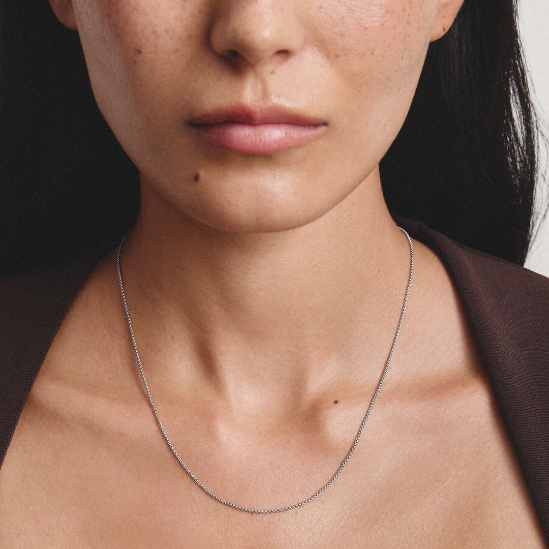 Thomas Sabo Silver-Plated Box Chain Necklace 1mm CC836My