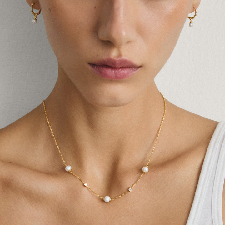 THOMAS SABO Chain with pearls and zirconia TKE2120MY